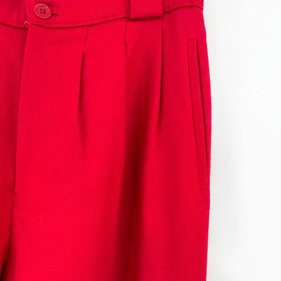 Vintage Collectible Gold By Giorgio Sant Angelo Red Wide Leg Wool Pants sz 6 - Picture 3 of 5